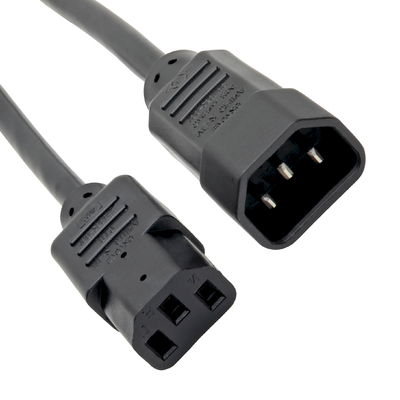 Copper 3 Pin Extension Cord For Power Supply 2 Pack Computer To PDU